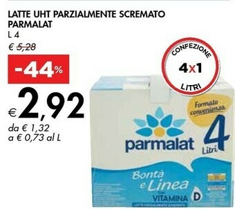 Bennet Parmalat Latte UHT Parzialmente Scremato Bonta E Linea offerta