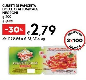 Bennet Negroni Cubetti Di Pancetta Dolce offerta