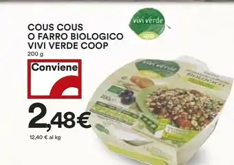 Coop Coop - Cous Cous Con Ortaggi E Legumi Biologico Vivi Verde 200 G(ml) offerta
