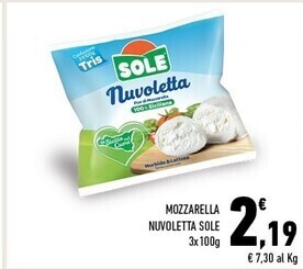 Conad Margherita Sole mozzarella nuvoletta offerta