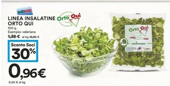 Coop Orto Qui Linea Insalatine offerta