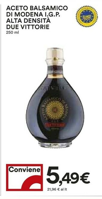 Coop Due vittorie Aceto Balsamico Di Modena Igp Alta Densita offerta