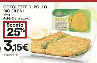 Coop Fileni Cotolette Di Petto Di Pollo Bio 220 G(ml) offerta