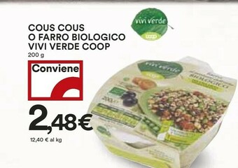 Coop Coop - Cous Cous Con Ortaggi E Legumi Biologico Vivi Verde 200 G(ml) offerta