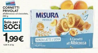 Coop Misura 6 Cornetti All'Albicocca Privolat 290 G(ml) offerta