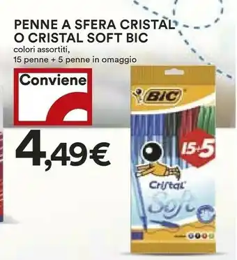 Coop Bic Penne A Sfera Cristal/ Cristal Soft offerta
