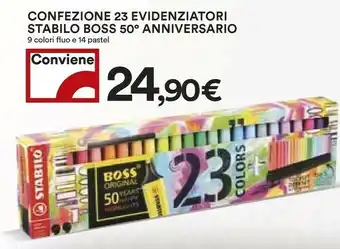 Coop Stabilo Confezione 23 Evidenziatori Boss 50 Anniversario offerta