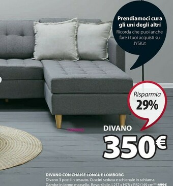 JYSK Divano Con Chaise Longue Lomborg offerta