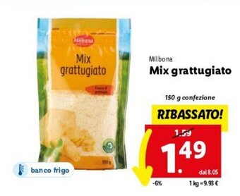 Lidl Milbona Mix grattugiato 150 g offerta