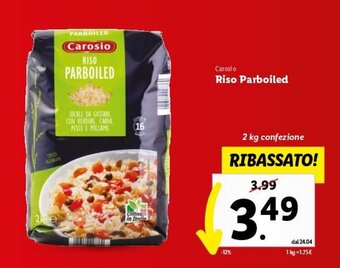 Lidl Carosio Riso Parboiled 2 kg offerta