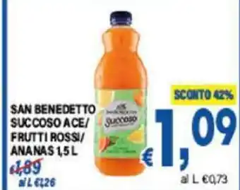 DEM SAN BENEDETTO SUCCOSO ACE/ Succo FRUTTI ROSSI/ ANANAS 1,5L offerta