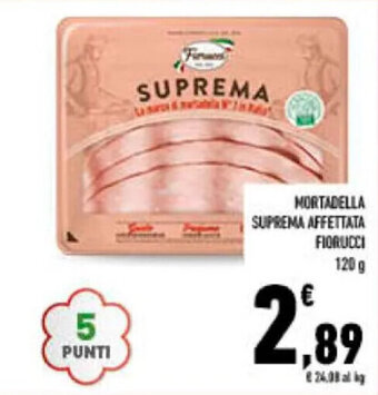 Conad MORTADELLA SUPREMA AFFETTATA FIORUCCI 120 g offerta