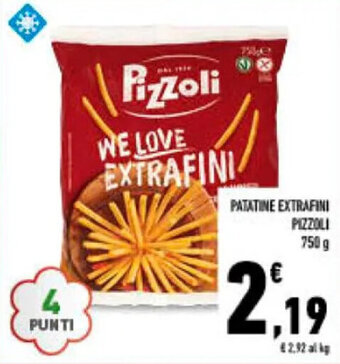 Conad PATATINE EXTRAFINI PIZZOLI 750 g offerta