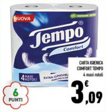 Conad CARTA IGIENICA COMFORT TEMPO 4 maxi rotoli offerta