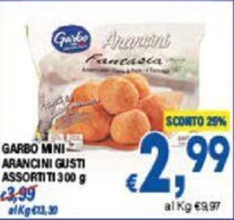 GARBO MINI ARANCINI GUSTI ASSORTITI 300 g