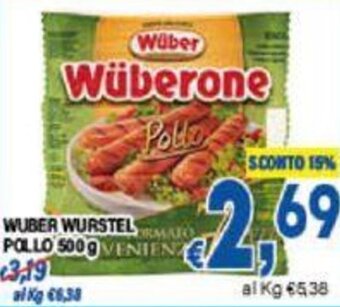 DEM WUBER ORIGINALE WURSTEL SUINO 100 g offerta