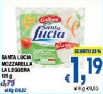DEM SANTA LUCIA MOZZARELLA LA LEGGERA 125 g offerta
