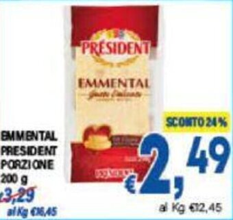 DEM EMMENTAL PRESIDENT PORZIONE 200 g offerta