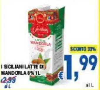 I SICILIANI LATTE DI MANDORLA 8% 1L