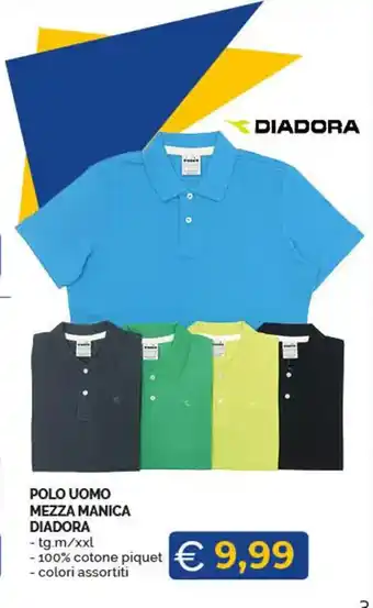 POLO UOMO MEZZA MANICA DIADORA