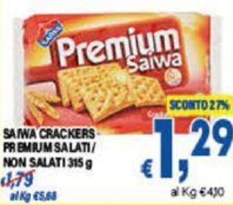 DEM SAIWA CRACKERS PREMIUM SALATI/ NON SALATI 315 g offerta