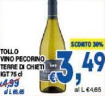 TOLLO VINO PECORINO TERRE DI CHIETI IGT 75 cl