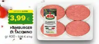 Oasi HAMBURGER DI TACCHINO gr 400 offerta
