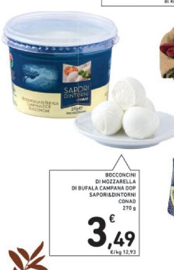 Conad BOCCONCINI DI MOZZARELLA DI BUFALA CAMPANA DOP SAPORI&DINTORNI CONAD 270 g offerta