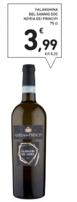 Conad FALANGHINA DEL SANNIO DOC NZIRIA DEI PRINCIPI 75 cl offerta
