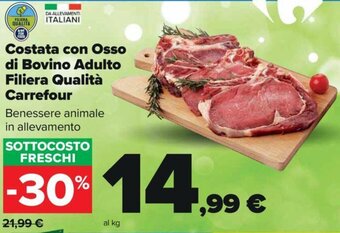 Carrefour Costata con Osso di Bovino Adulto Filiera Qualità Carrefour offerta