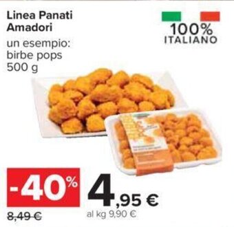 Carrefour Linea Panati Amadori birbe pops 500 g offerta
