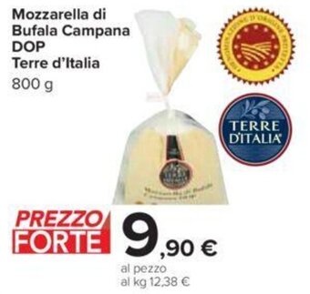 Carrefour Mozzarella di Bufala Campana DOP Terre d'Italia 800 g offerta