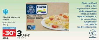 Carrefour Filetti di Merluzzo Frosta gusti assortiti 320 g offerta