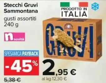 Carrefour Stecchi Gruvi Sammontana gusti assortiti 240 g offerta