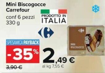 Carrefour Mini Biscogocce Carrefour conf 6 pezzi 330 g offerta