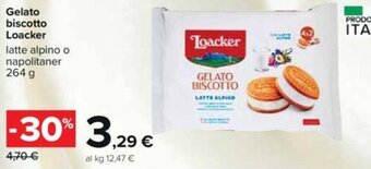 Carrefour Gelato biscotto Loacker latte alpino o napolitaner 264 g offerta