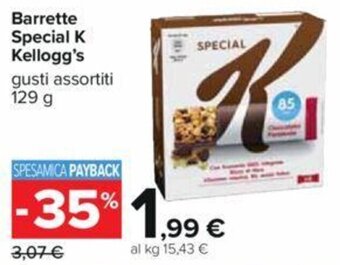 Carrefour Barrette Special K Kellogg's gusti assortiti 129 g offerta