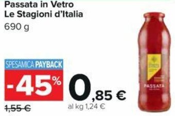 Carrefour Passata in Vetro Le Stagioni d'Italia 690 g offerta