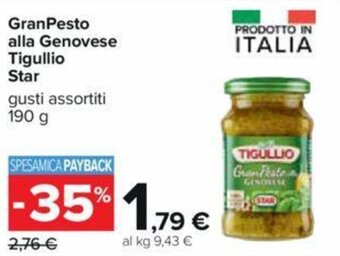 Carrefour GranPesto alla Genovese Tigullio Star gusti assortiti 190 g offerta