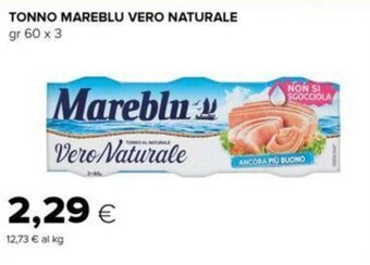Oasi TONNO MAREBLU VERO NATURALE gr 60 x 3 offerta