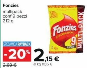 Carrefour Fonzies multipack conf 9 pezzi 212 g offerta