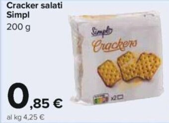 Carrefour Cracker salati Simpl 200 g offerta