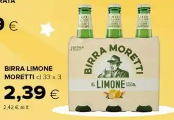 Oasi BIRRA LIMONE MORETTI cl 33 x 3 offerta