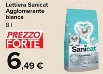 Carrefour Lettiera Sanicat Agglomerante bianca 8 l offerta