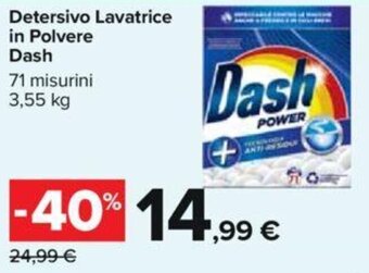 Carrefour Detersivo Lavatrice in Polvere Dash 71 misurini 3,55 kg offerta