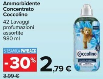 Carrefour Ammorbidente Concentrato Coccolino 42 Lavaggi profumazioni assortite 980 ml offerta