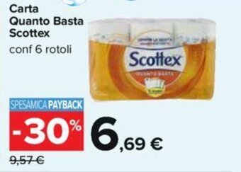 Carrefour Carta Quanto Basta Scottex conf 6 rotoli offerta