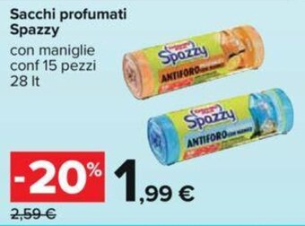 Carrefour Sacchi profumati Spazzy con maniglie conf 15 pezzi 28 It offerta