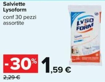 Carrefour Salviette Lysoform conf 30 pezzi assortite offerta