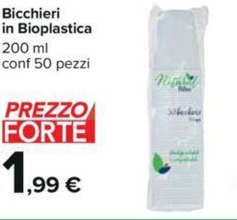 Carrefour Bicchieri in Bioplastica conf 50 pezzi offerta